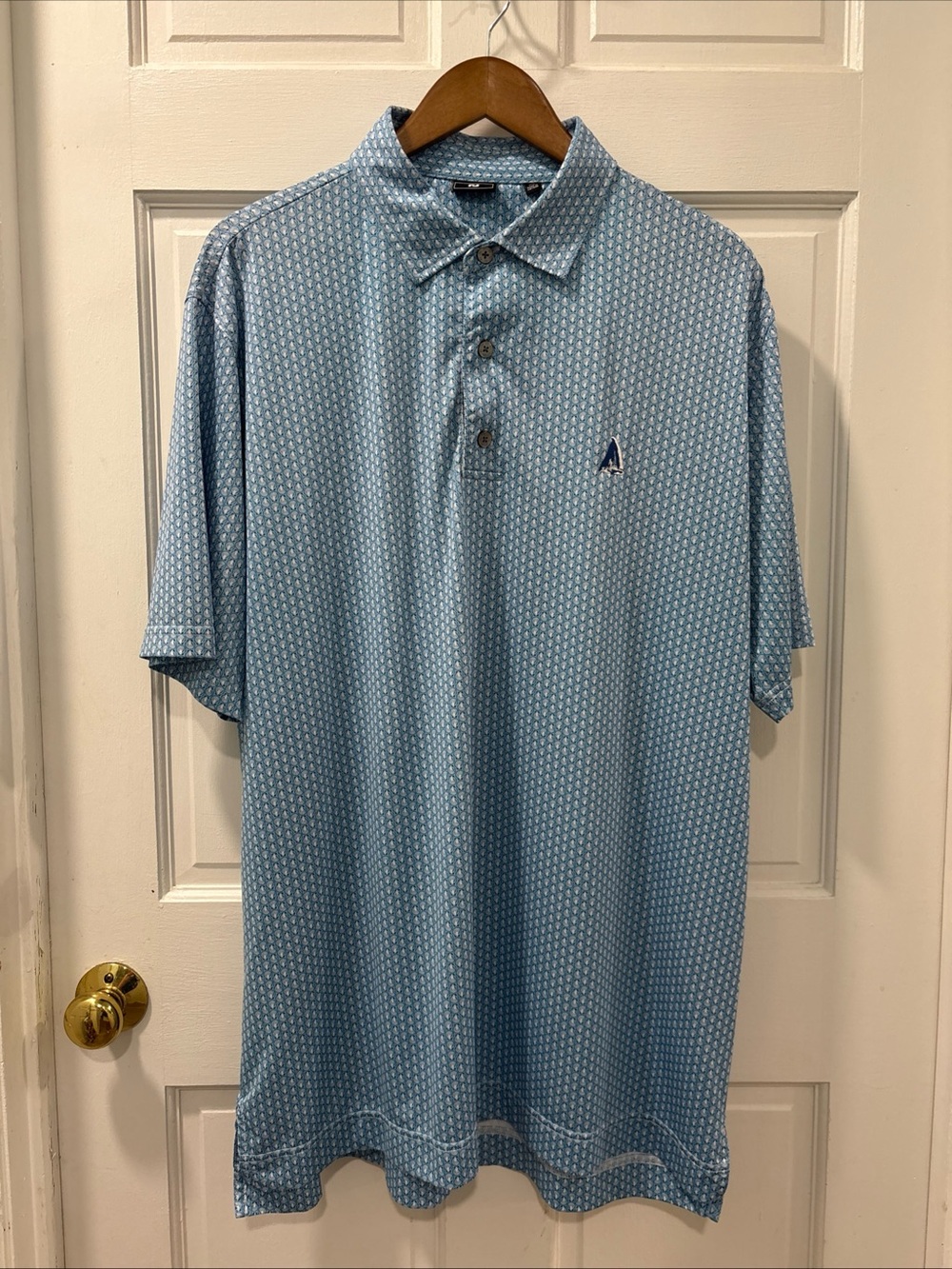 FootJoy Men’s Performance Golf Short Sleeve Polo Size XL Seashell Print Logo
